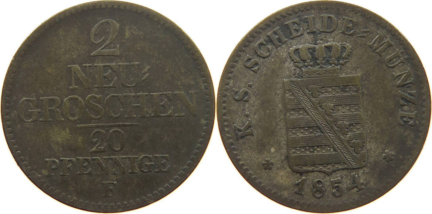 SACHSEN ALBERTINISCHE LINIE 2 NEUGROSCHEN 1854 F Johann (1854-1873) SS ...