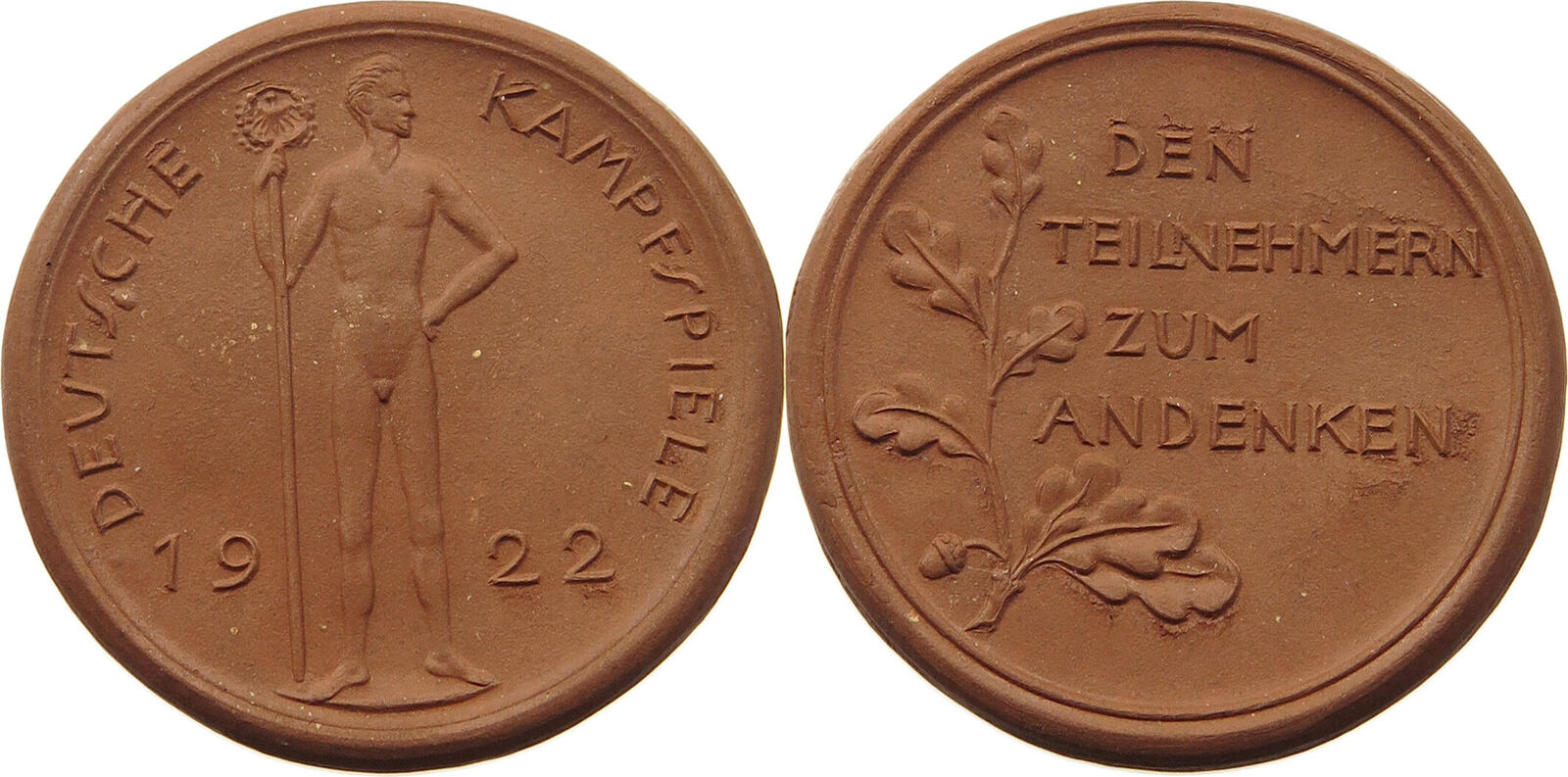 MEISSEN MEDAILLE 1922 DEUTSCHE KAMPFSPIELE VZ