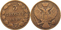 POLAND 3 GROSZE Nikolaus I. (1825-1855) -