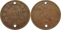 FINLAND 10 PENNIÄ Alexander II. 1855-1881 -