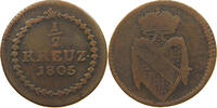 BADEN DURLACH 1/2 KREUZER Karl Friedrich 1738-1806. -