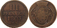 SACHSEN ALBERTINISCHE LINIE 3 PFENNIG Kurfürst Friedrich August III. (1763-1806) -