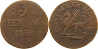 MECKLENBURG ROSTOCK STADT 3 PFENNIG 1859 S+ 12,00 EUR  zzgl. 5,99 EUR Versand