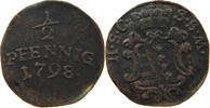 SACHSEN COBURG SAALFELD 1/2 PFENNIG Ernst Friedrich 1764-1800. -