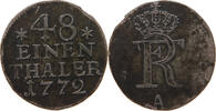 BRANDENBURG PREUSSEN 1/48 TALER Friedrich II. 1740-1786 -