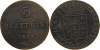 ITALY STATES TUSCANY 3 QUATTRINI Leopoldo II di Lorena (1824-1859) -