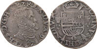 SPANISH NETHERLANDS 1/5 PHILIPSDAALDER ECU ESCUDO FELIPE II. 1556-1598 Antwerp -