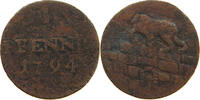 ANHALT BERNBURG PFENNIG Friedrich Albrecht 1765-1796. -