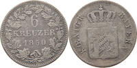 BAYERN 6 KREUZER Maximilian II. Joseph (1848-1864) -