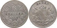 6 KREUZER 1844 BADEN DURLACH Leopold Großherzog (1830-1852) SS