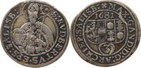SALZBURG ERZBISTUM 3 KREUZER Max Gandolph Graf Küenburg 1668-1687 -
