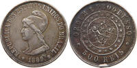 BRAZIL 500 REIS ENGRAVED MONOGRAM -