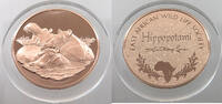 WILDLIFE MEDAL EAST AFRICAN WILD LIFE SOCIETY HIPPOPOTAMI -