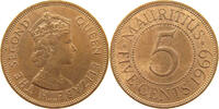MAURITIUS 5 CENTS Elizabeth II. (1952-2022) -