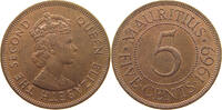 MAURITIUS 5 CENTS Elizabeth II. (1952-2022) -