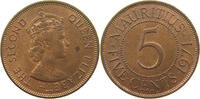 MAURITIUS 5 CENTS Elizabeth II. (1952-2022) -