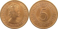 MAURITIUS 5 CENTS Elizabeth II. (1952-2022) -