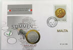 MALTA STATIONERY 2 EURO SILVERED -