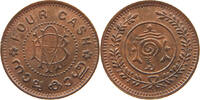 INDIA PRINCELY STATES TRAVANCORE 4 CASH Rama Varma VI 1885-1924 AD -