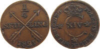 SWEDEN 1/4 SKILLING Karl XIV. Johan (1818-1844) -