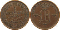 SWEDEN 1/3 SKILLING Oscar I. (1844-1859) -
