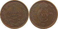 SWEDEN 1/3 SKILLING Karl XIV. Johan (1818-1844) -