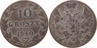 POLAND 10 GROSZY Nikolaus I. (1825-1855) -