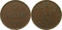 FINLAND 5 PENNIÄ Nikolaus II. (1894-1917) -