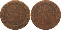 FRANCE 10 CENTIMES Napoleon I. (1804-1814, 1815) DOUBLE STRUCK -