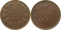 FINLAND 10 PENNIÄ Nikolaus II. (1894-1917) -