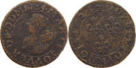 FRANCE DOMBES DOUBLE TOURNOIS Marie de Bourbon de Montpensier (1560-1582). -