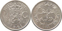 NETHERLANDS EAST INDIES 1/4 GULDEN Wilhelmina 1890-1948 WEAK STRUCK -