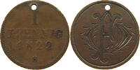 PFENNIG 1822 S SACHSEN ALBERTINISCHE LINIE Friedrich August I. 1806-1827. GRAVIERT SS