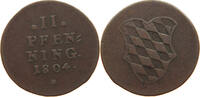 BAYERN 2 PFENNIG Maximilian IV. Joseph (1799-1805) SELTEN -