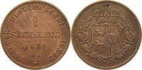 SCHLESWIG HOLSTEIN SECHSLING Unter Statthalterschaft 1848-1851 -