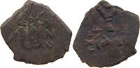 ARAB BYZANTINE FALS OVERSTRUCK BOTH SIDES -M WITH FIGURE -