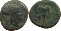 GREECE ANCIENT CILICIA AE AE HELMETED ATHENA / WINE GRAPE -