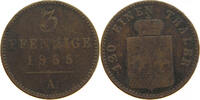 WALDECK 3 PFENNIG Georg Victor 1852-1893 -