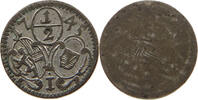 Salzburg Erzbistum Einseitiger 1/2 Kreuzer Jakob Ernst von Liechtenstein, 1745 - 1747 Selten -