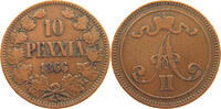 FINLAND 10 PENNIÄ Alexander II. 1855-1881 -
