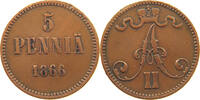 FINLAND 5 PENNIÄ Alexander II. 1855-1881 -