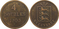 GUERNSEY 4 DOUBLES 1903 Edward VII. (1901 - 1910) S-SS