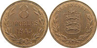8 DOUBLES 1945 GUERNSEY George VI. (1936-1952) VZ