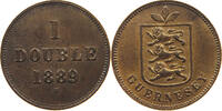 DOUBLE 1889 GUERNSEY Victoria 1837-1901 VZ