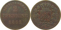 BAYERN 2 PFENNIG Maximilian II. Joseph (1848-1864) -