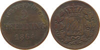 BAYERN 2 PFENNIG Maximilian II. Joseph (1848-1864) -