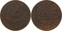 SACHSEN COBURG GOTHA 2 PFENNIG Ernst II. 1844-1893 -
