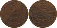 SACHSEN COBURG GOTHA 2 PFENNIG Ernst II. 1844-1893 -