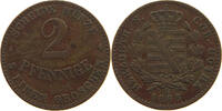SACHSEN COBURG GOTHA 2 PFENNIG Ernst II. 1844-1893 -