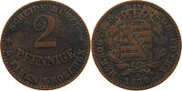 SACHSEN COBURG GOTHA 2 PFENNIG Ernst II. 1844-1893 -